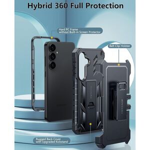 FNTCASE for Samsung Galaxy S24 Case | Heavy Duty Belt Clip Holster & Kickstand